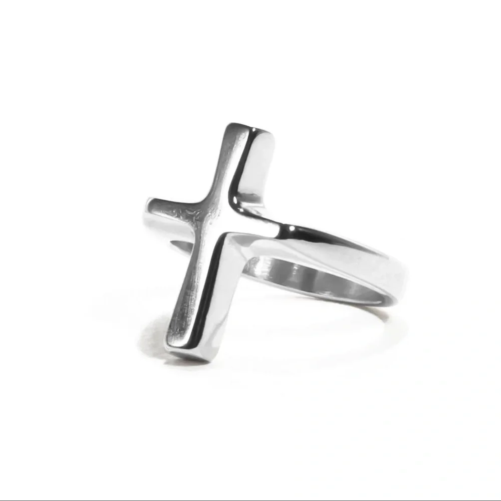 Hard Jewelry Cross Ring, Size 8